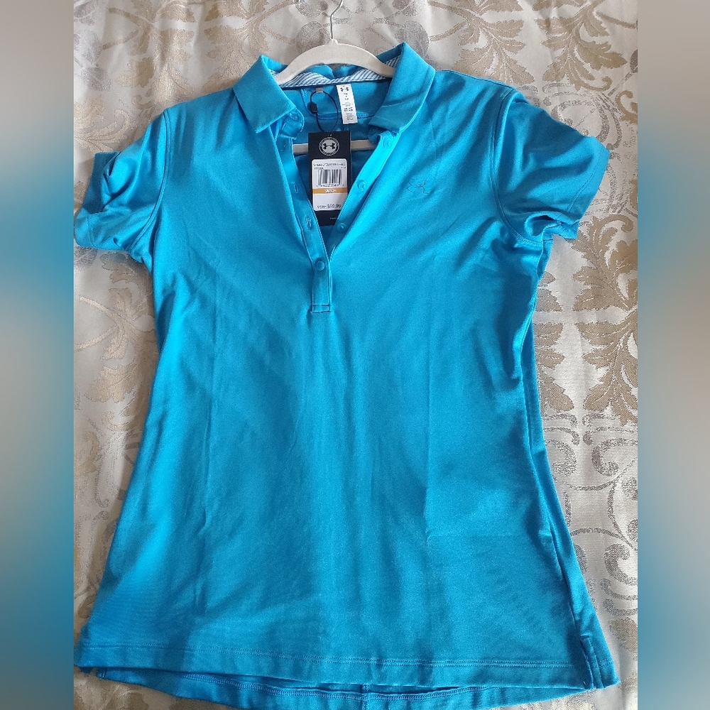 Under armor womans short sleeve golf shirts